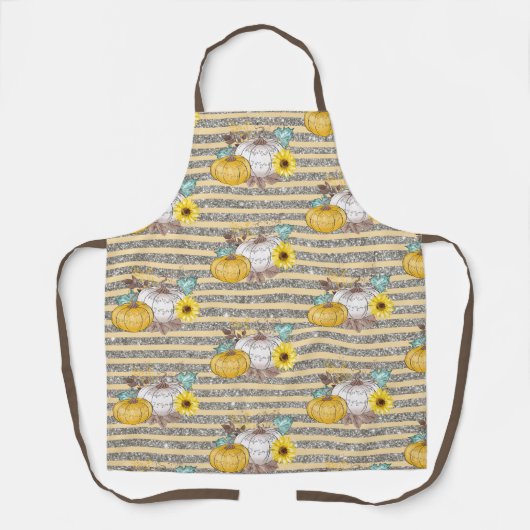 Erntedank Herbstfall Pumpkin Glitzer Schürze (Vorderseite)