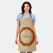 Erntedank Herbstfallen Blätter Monogramm Schürze (Getragen)