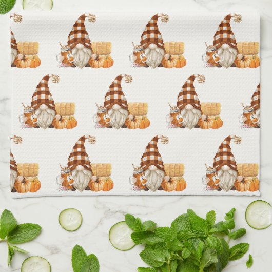 Erntedank Herbstfallen Geschirrtuch (Gefaltet)