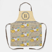 Erntedank Herbstfallen Pumpkin Glitzer Monogram Schürze (Vorderseite)
