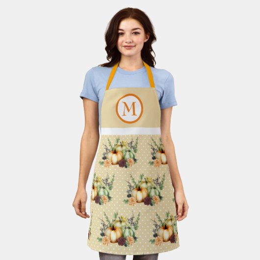 Erntedank Herbstfallen Schürze (Getragen)