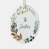 Erntedank-Herbstfarben Blätter NAME JAHR SEIN Keramik Ornament (Rechts)