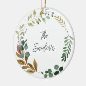 Erntedank-Herbstfarben Blätter NAME JAHR SEIN Keramik Ornament (Links)