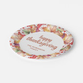 Erntedank Herbstfarben Blumenkranz Pappteller (Schrägansicht)