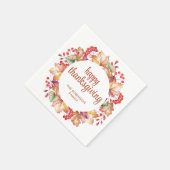 Erntedank Herbstfarben Blumenkranz Serviette (Ecke)