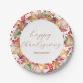 Erntedank Herbstfarben Blumenstrauß Pappteller (Vorderseite)