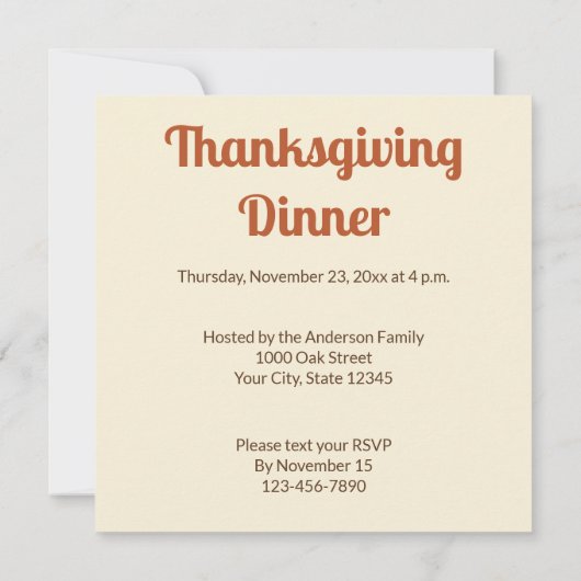 Erntedank Herbstfarben Streifen Abendessen Einladung (Rückseite)