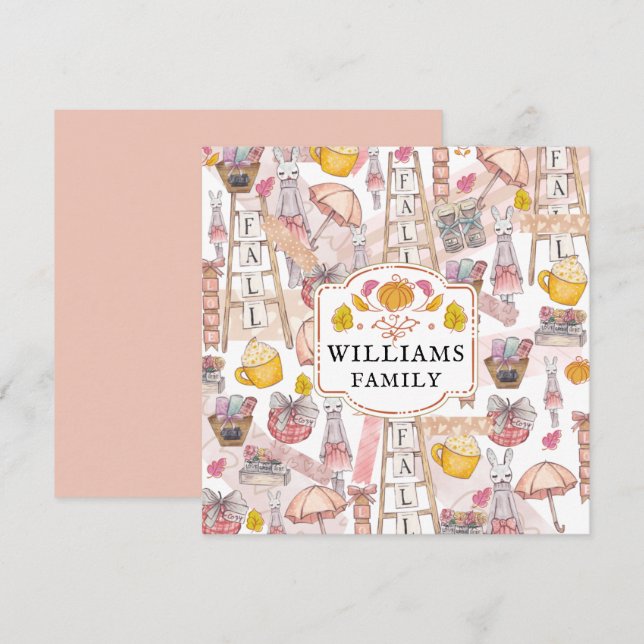 Erntedank Herbstfarbenkarte Personalisierte Karte (Vorne/Hinten)