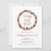 Erntedank Herbstfeuer Happy Herbst Y’all Dinner Einladung (Vorderseite)