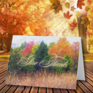 Erntedank-Herbstlandschaft Thanksgiving Feiertagskarte