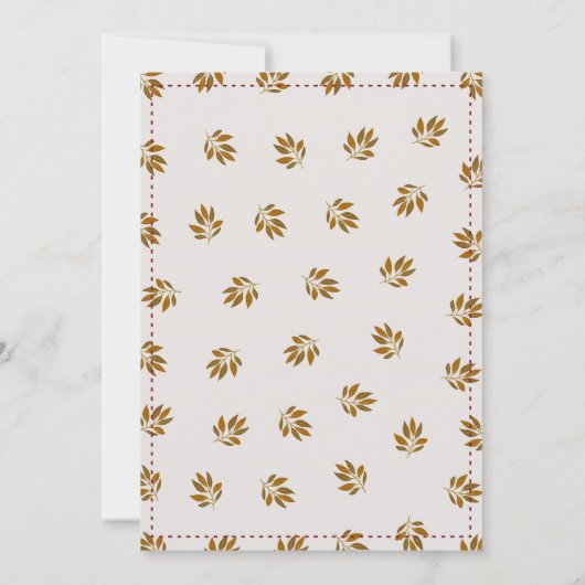 Erntedank-Herbstlaub danken Party Einladung (Rückseite)