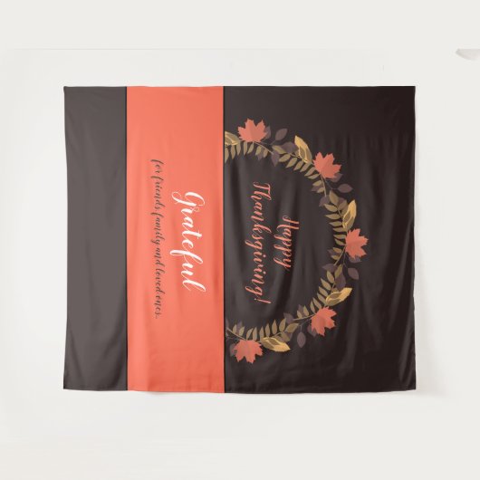 Erntedank Herbstlaub Foto Hintergrund Wandteppich (Vorderseite (Horizontal))