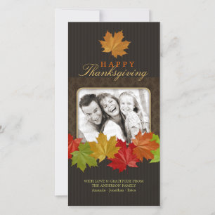 Erntedank Herbstlaub Fotokarte Feiertagskarte