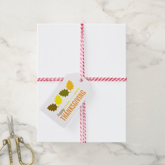Erntedank Herbstlaub Geschenkanhänger (Mit Garn)