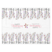 Erntedank Herbstlaub personalisiert Familienname Tischdecke (Vorderseite (Horizontal))