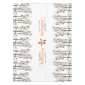 Erntedank Herbstlaub personalisiert Familienname Tischdecke (Vorderseite)