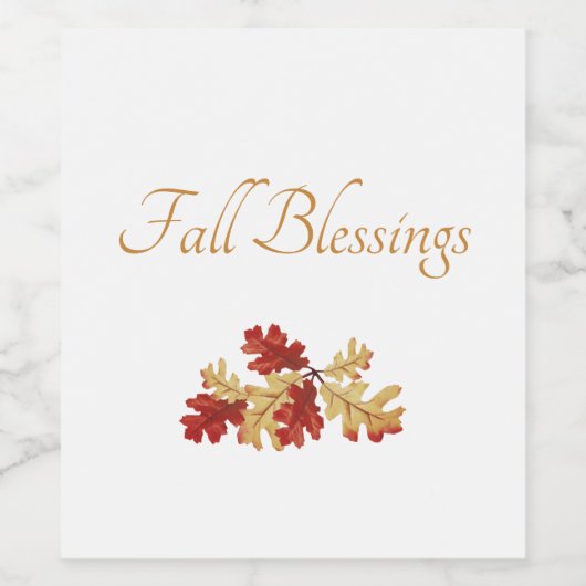 Erntedank Herbstlaub Rustikaler Herbst Weinetikett (Einzelnes Label)