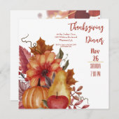 Erntedank Herbstlaube Pumpkin Dinner Einladung (Vorne/Hinten)