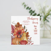 Erntedank Herbstlaube Pumpkin Dinner Einladung (Stehend Vorderseite)