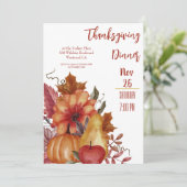 Erntedank Herbstlaube Pumpkin Dinner Einladung (Stehend Vorderseite)