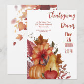 Erntedank Herbstlaube Pumpkin Dinner Einladung (Vorne/Hinten)