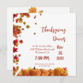 Erntedank Herbstlaube Pumpkin Dinner Einladung (Vorne/Hinten)