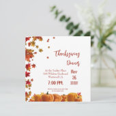 Erntedank Herbstlaube Pumpkin Dinner Einladung (Stehend Vorderseite)