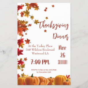Erntedank Herbstlaube Pumpkin Dinner Einladung Flyer
