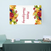 Erntedank Herbstlaubs Apples Berries Editable Banner (Messeveranstaltung)