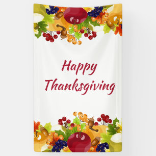 Erntedank Herbstlaubs Apples Berries Editable Banner