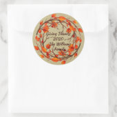 Erntedank-Herbstleaf hinzufügen Runder Aufkleber (Tasche)