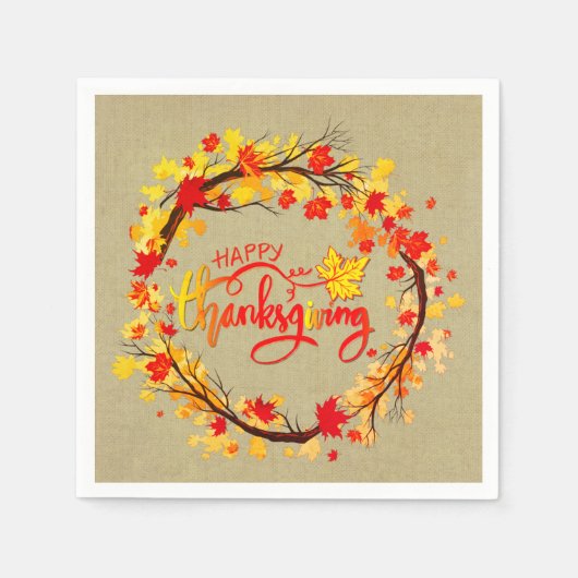 Erntedank Herbstleaf Tones Cocktail Serviette (Vorderseite)