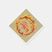 Erntedank Herbstleaf Tones Cocktail Serviette (Ecke)