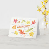 Erntedank Herbstleaves Faltenkarte Karte (Gelbe Blume)