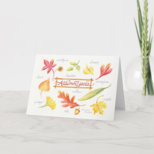 Erntedank Herbstleaves Faltenkarte Karte (Vorderseite)