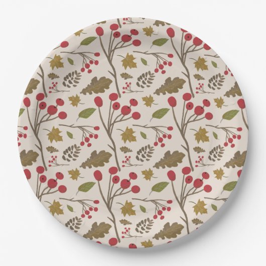 Erntedank Herbstleaves Herbstessen Party Pappteller (Vorderseite)