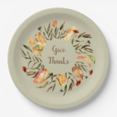 Erntedank Herbstleaves Kronpapier-Platte Pappteller (Vorderseite)