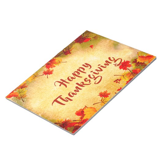 Erntedank Herbstlebe auf Altpapier Notizblock (angewinkelt)