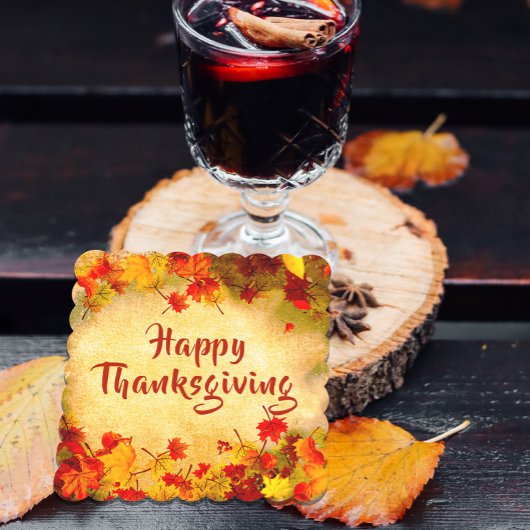 Erntedank Herbstlebe auf Altpapier Untersetzer