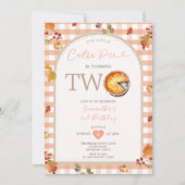 Erntedank Herbstliche Süsse Pie Gingham 2. Geburts Einladung (Vorderseite)