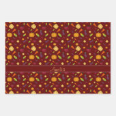 Erntedank Herbstpflanzlicher Name Geschenkpapier Set (Vorderseite 3)