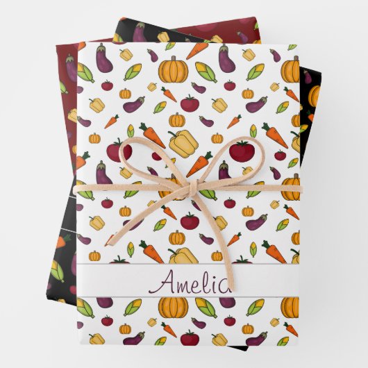 Erntedank Herbstpflanzlicher Name Geschenkpapier Set (Beispiel)