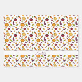 Erntedank Herbstpflanzlicher Name Geschenkpapier Set (Vorderseite)