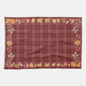 Erntedank Herbstverläufe auf Kariert Geschirrtuch (Horizontal)