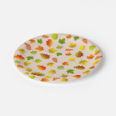 Erntedank Herbstverlöschen auf Beige Pappteller (Schrägansicht)