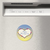 Erntedank Herz - Blau und Gelb Magnet (In Situ (Geschirrspüler))