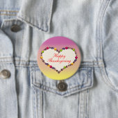 Erntedank Herz - rosa und gelb Button (Beispiel)
