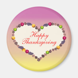 Erntedank Herz - rosa und gelb Magnet