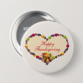 Erntedank Herz und Cornucopia Button (Vorne & Hinten)