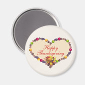 Erntedank Herz und Cornucopia Magnet (Vorderseite/Rückseite)